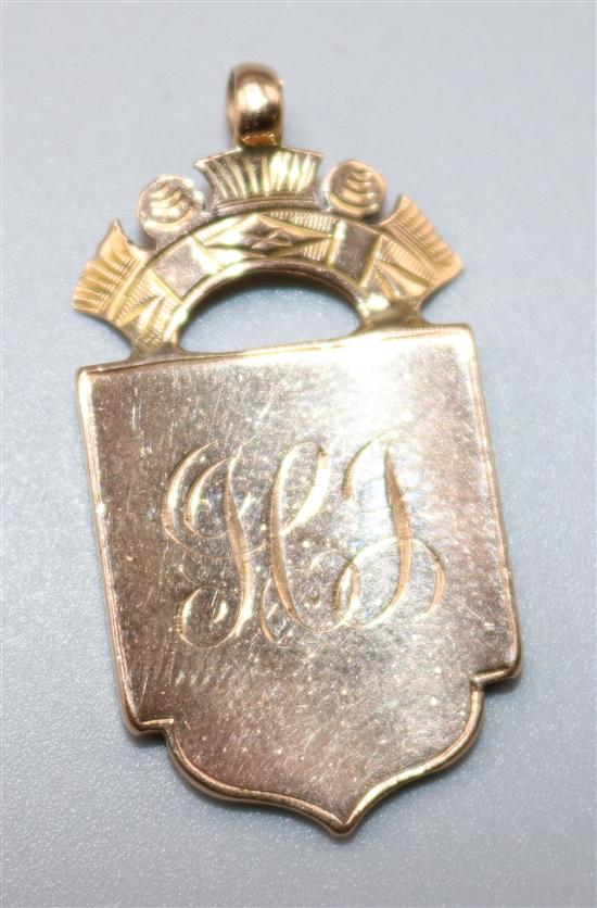 9ct gold golf medal